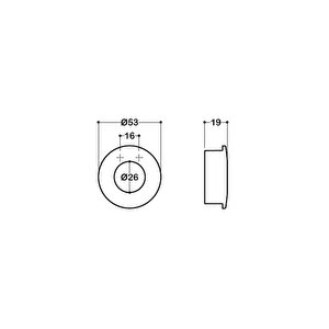 7480 Saten Renkli Gömme Kulp 16 Mm