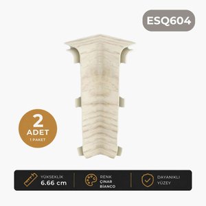 Esquero Pvc Süpürgelik Çınar Bianco - Esq604 İç Köşe Aksesuarı (1 Paket - 2 Adet)