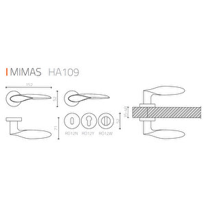 Mımas Rozetli Kapı Kolu Antik Yale