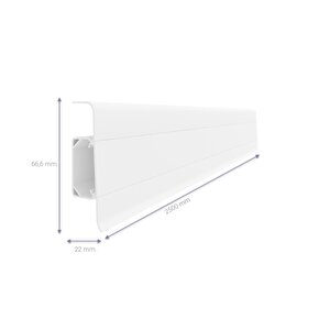 Esquero Kablo Kanallı PVC Süpürgelik 250 cm, Açılabilir Kapaklı, İşlenmemiş Meşe, ESQ606