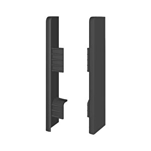 Espumo Suya Dayanıklı Kompozit Süpürgelik 8 Cm Bitiş Kapağı Aksesuarı (1 Paket - 2 Adet) - Antrasit - Esp205