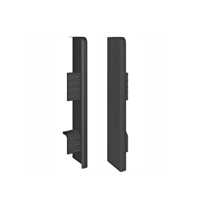 Espumo Suya Dayanıklı Kompozit Süpürgelik 8 Cm Bitiş Kapağı Aksesuarı (1 Paket - 2 Adet) - Antrasit - Esp205