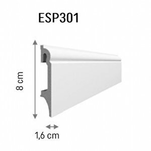 Espumo Suya Dayanıklı Kompozit Süpürgelik 8 Cm - 2,40 Metre - Beyaz - Esp301
