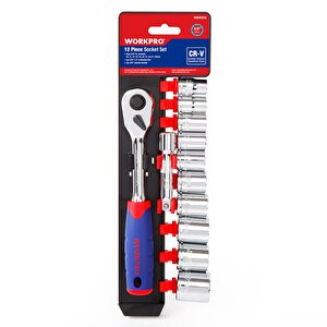Workpro Wp202557 12 Parça 3/8’’ Cr-v Metrik Profesyonel Lokma Takımı