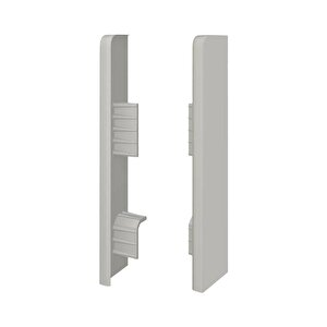 Espumo Suya Dayanıklı Kompozit Süpürgelik 8 Cm Bitiş Kapağı Aksesuarı (1 Paket - 2 Adet) - Koyu Gri - Esp203