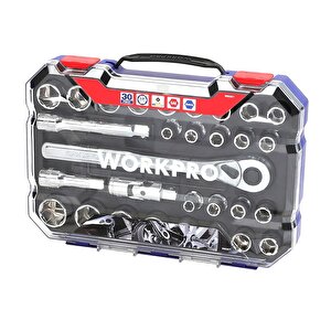 Workpro Wp202525 30 Parça 1/2’’ Cr-v Metrik/i̇nç Profesyonel Lokma Takımı