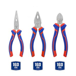 Workpro Wp201008 160mm Profesyonel 3’lü Pense Seti