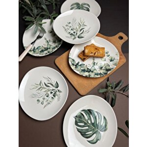 Tabak Evi Porselen Hoja Verde Pebble Pasta Takımı 19x21cm 6 Parça