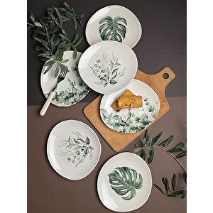 Tabak Evi Porselen Hoja Verde Pebble Pasta Takımı 19x21cm 6 Parça