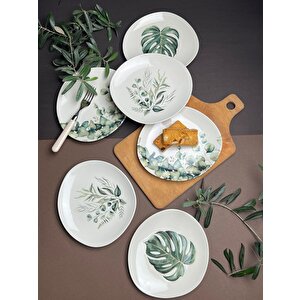 Tabak Evi Porselen Hoja Verde Pebble Pasta Takımı 19x21cm 6 Parça