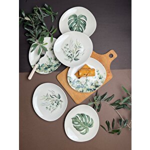 Tabak Evi Porselen Hoja Verde Pebble Pasta Takımı 19x21cm 6 Parça