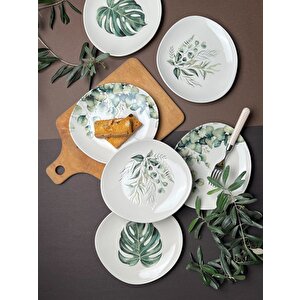 Tabak Evi Porselen Hoja Verde Pebble Pasta Takımı 19x21cm 6 Parça