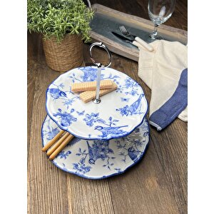 Tabak Evi Porselen Garden Fulya Katlı Kurabiyelik 21-26cm (aparatlı)