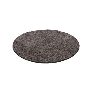 Yuvarlak Shaggy Halı 30 Mm Uzun Ve Yüksek Tüylü Düz Toprak Rengi 200 cm