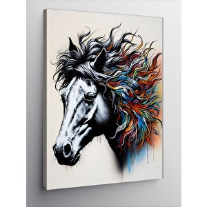 Kanvas Tablo Rengarenk Rüzgar At 70x100 cm