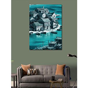Kanvas Tablo Sahil Kasabası 70x100 cm