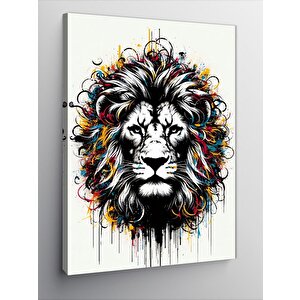Kanvas Tablo Renkli Aslan 70x100 cm