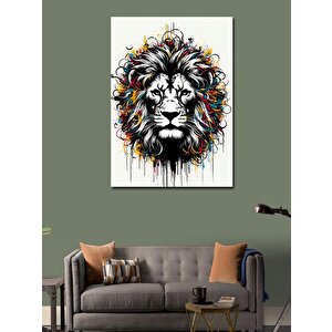 Kanvas Tablo Renkli Aslan 70x100 cm