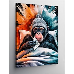 Kanvas Tablo Hasta Maymun 100x140 cm