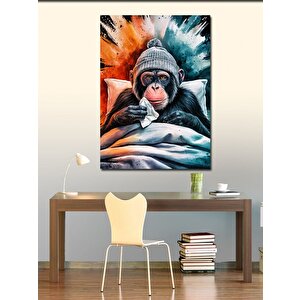 Kanvas Tablo Hasta Maymun 100x140 cm