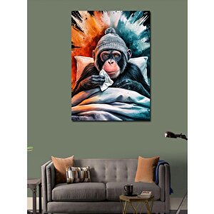 Kanvas Tablo Hasta Maymun 100x140 cm