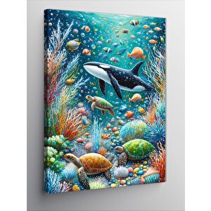Kanvas Tablo Su Altı Canlıları 100x140 cm
