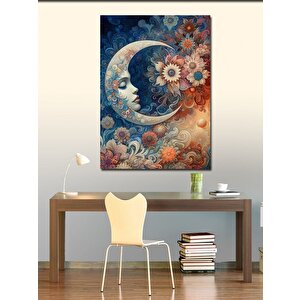 Kanvas Tablo Ay Ve Çiçekler 70x100 cm