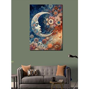 Kanvas Tablo Ay Ve Çiçekler 70x100 cm