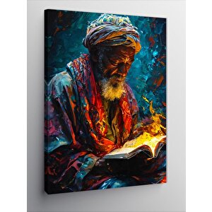 Kanvas Tablo Kitap Okuyan Yaşlı Adam