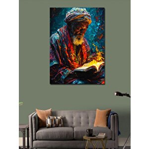 Kanvas Tablo Kitap Okuyan Yaşlı Adam