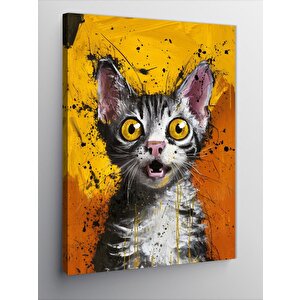 Kanvas Tablo Şaşkın Kedi
