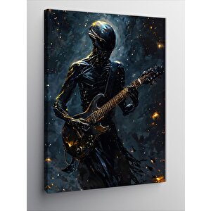Kanvas Tablo Elektro Gitar Çalan Uzaylı 100x140 cm