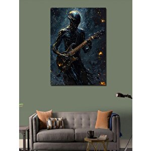 Kanvas Tablo Elektro Gitar Çalan Uzaylı 100x140 cm