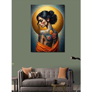 Kanvas Tablo Sırtı Dövmeli Kadın 100x140 cm
