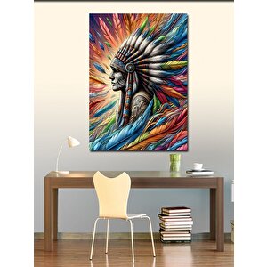 Kanvas Tablo Renklerle Dans Ve Kızılderili 100x140 cm