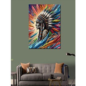 Kanvas Tablo Renklerle Dans Ve Kızılderili 100x140 cm