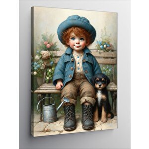 Kanvas Tablo Çocuk Ve Köpek 70x100 cm