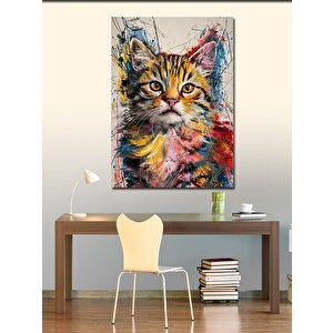 Kanvas Tablo Renkli Kedi 70x100 cm