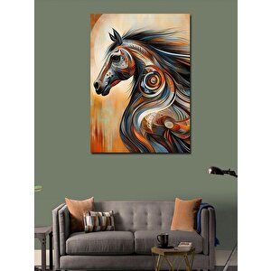 Kanvas Tablo Desenli Kahverengi At 70x100 cm
