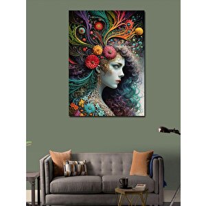 Kanvas Tablo Renkler Ve Kadın 70x100 cm