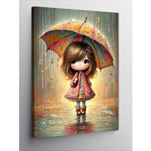 Kanvas Tablo Yağmur Ve Kız Çocuğu 70x100 cm