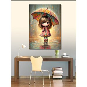 Kanvas Tablo Yağmur Ve Kız Çocuğu 70x100 cm