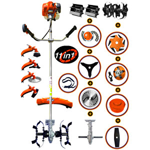 Benzinli Motorlu 20 HPX Yan Tipi Tırpan 11 İN 1 Full Mega Aparat Seti Hediyeli Ot Çim Çalı Çayır Biçme Makinası