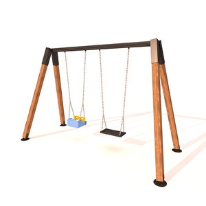 Ahşap Salıncak, İkili Park Salıncağı Ahşap