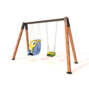 Ahşap Salıncak, İkili Park Salıncağı, Engelli Ve Standart Tip Salıncak Koltuğu