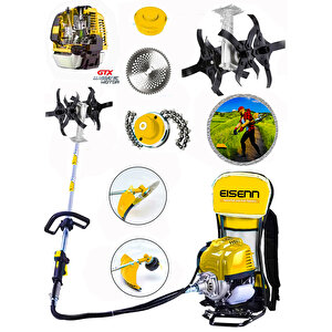 Drafth Sırt Tipi 5,9 Hp Benzinli Motorlu Ot Çim Çalı Biçme Tırpanı + Akrobat Çapa Hediyeli