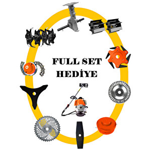 Drafth Sırt Tipi 10 in 1 Benzinli Motorlu 20 HPX Sırt Tırpan Ot Çim Çalı Biçme Makinesi Full Aparat Hediyeli