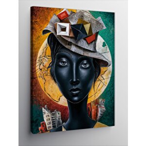Kanvas Tablo Sürreal Afrikalı Kadın 100x140 cm