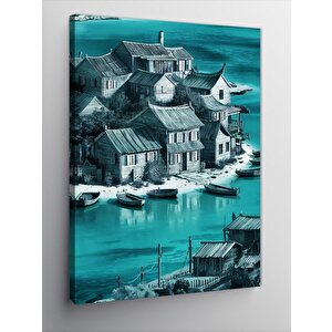 Kanvas Tablo Sahil Kasabası 100x140 cm