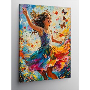 Kanvas Tablo Kelebekler Ve Çocuk 100x140 cm